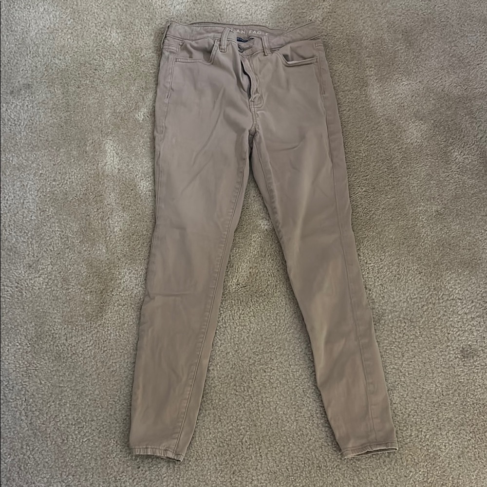 American Eagle Outfitters Beige Stretch Pants
